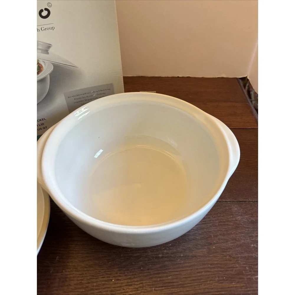 Villeroy & Boch Round White Casserole Dish With Lid New In Box Vivo Oven